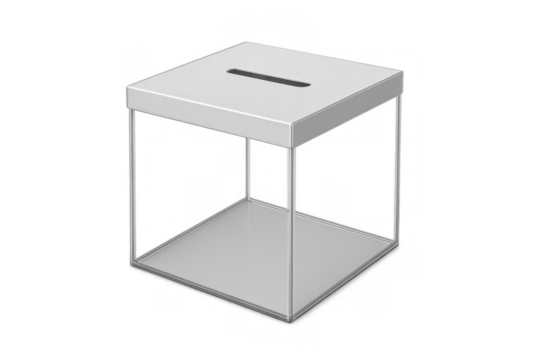 Empty clear ballot box ready for vote election