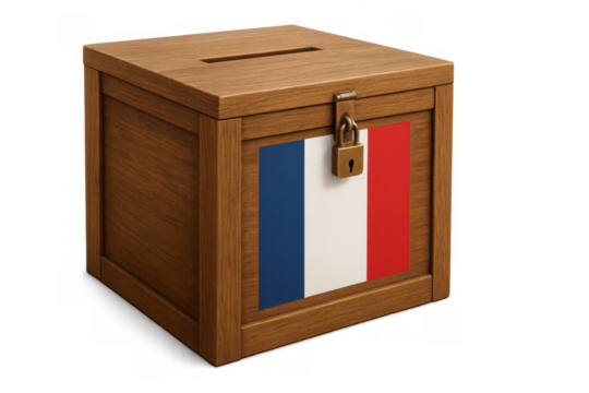 French wooden ballot box with lock