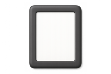 Black rounded empty frame mockup with transparent background