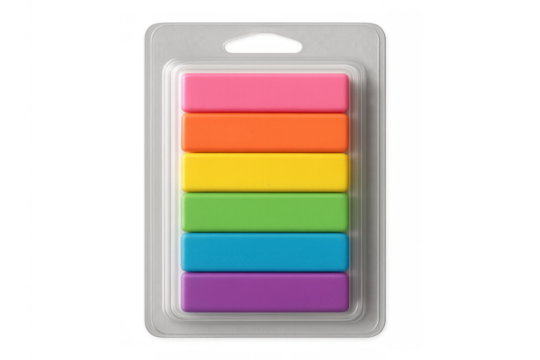 Rainbow color plasticine bars in blister pack