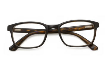Eyeglasses with tortoiseshell temples displaying vision concept