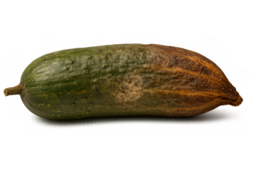 Cacao pod showing ripening and spoiling process