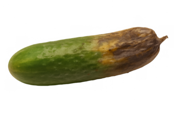 Rotten cucumber showing food decay and spoilage