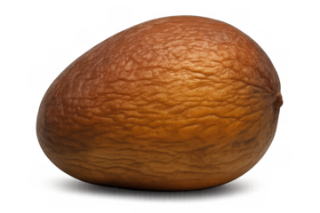 Rotten avocado showing decay and waste on transparent background