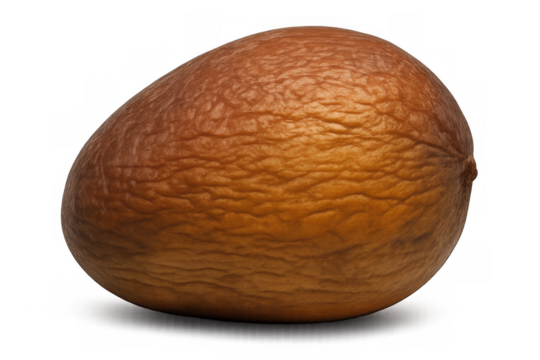 Rotten avocado showing decay and waste on transparent background