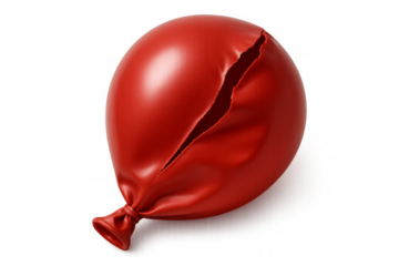 Red balloon popping representing failure and disappointment