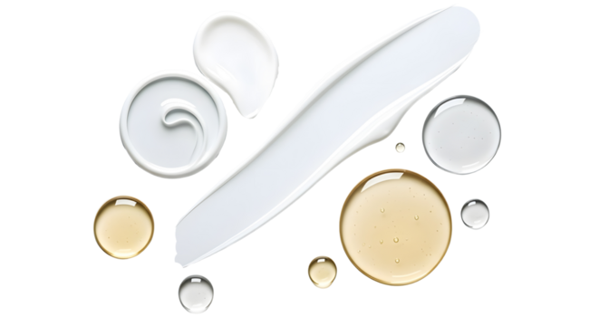 Beauty Cream and Serum Drops Flat Lay
