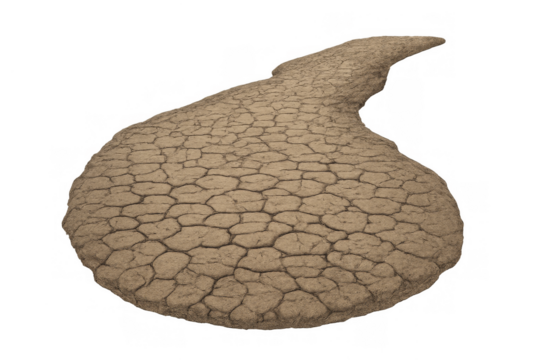 Cracked dry earth path representing drought and climate change