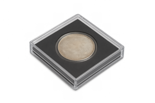Investing in silver coin encased for collecting