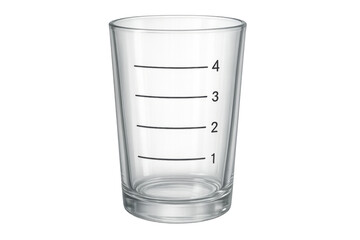 Empty transparent measuring glass with numbers