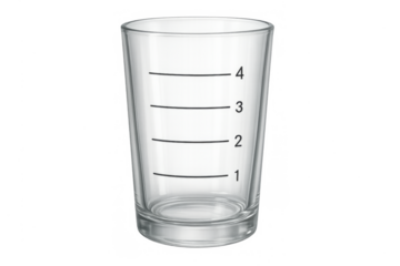 Empty transparent measuring glass with numbers
