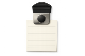 Lined blank paper note with magnetic clip