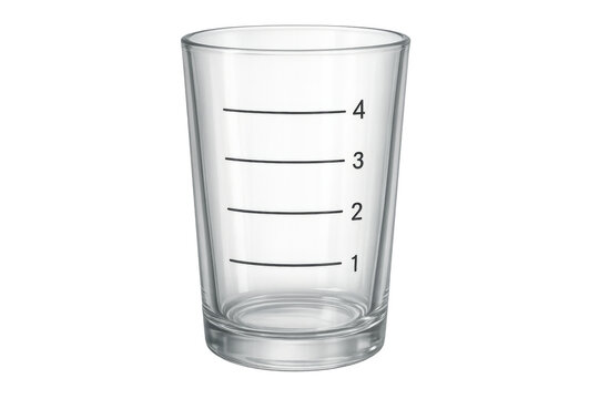 Empty transparent measuring glass with numbers