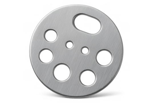 Metal film reel icon on transparent background