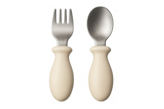 Toddler learning cutlery set with easy grip handles