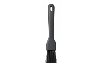 Black silicone basting brush cooking utensil transparent background