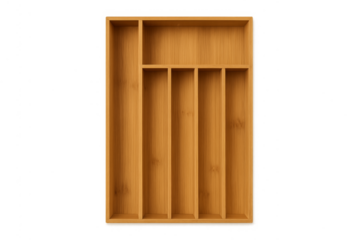Bamboo drawer organizer with empty cutlery compartments