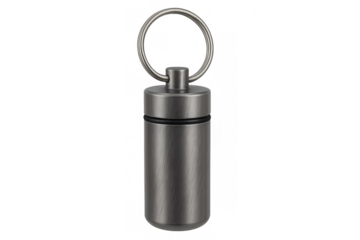 Metal waterproof pill box keychain holding medication