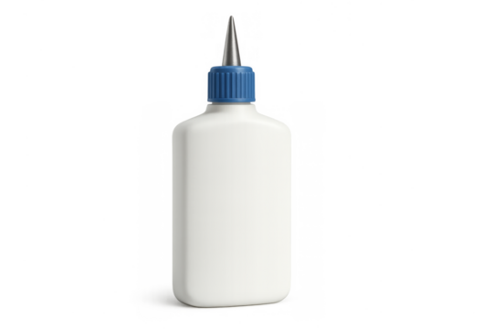 Adhesive glue bottle with precision applicator nozzle