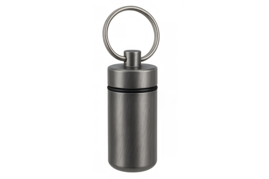Metal waterproof pill box keychain holding medication