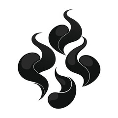 Obraz premium Abstract Swirling Black Shapes Forming a Cross Pattern