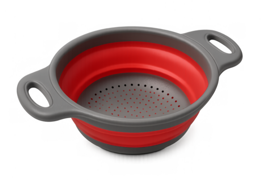 Collapsible silicone colander strainer for kitchen draining food