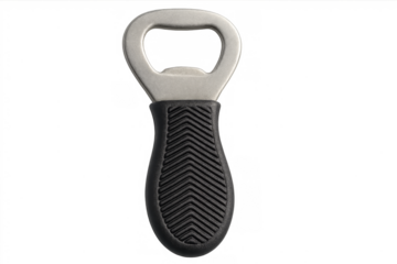 Bottle opener metal tool with black handle