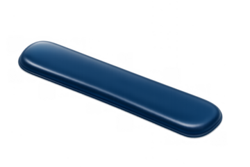 Blue glossy plastic bar element on transparent background