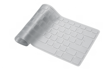 Flexible transparent silicone keyboard cover protecting electronic device