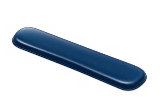 Blue glossy plastic bar element on transparent background