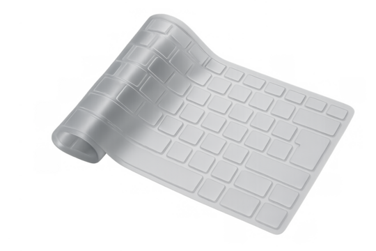 Flexible transparent silicone keyboard cover protecting electronic device