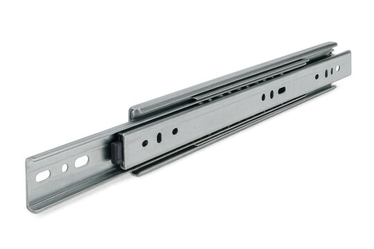 Metal drawer slide mechanism for furniture assembly