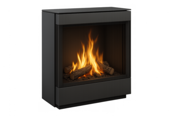 Modern fireplace warming cozy home interior