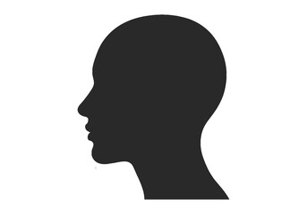 Simple black silhouette of a human head in profile view