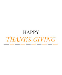 Typography happy thanksgiving logo, Hand lettering, Thanksgiving Day logo text, sticker, label for celebrate fall season