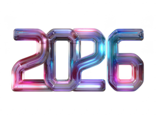 Futuristic glowing digits art 2026 clipart neon light design digital environment abstract viewpoint