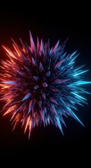 A powerful burst of neon light and futuristic metallic shards emphasizing speed, raw power, and the aggressive nature of rapid sonic waves ,digital ,power ,aggressive