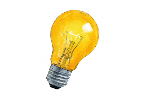 Innovation concept glowing light bulb clipart digital art in a creative environment