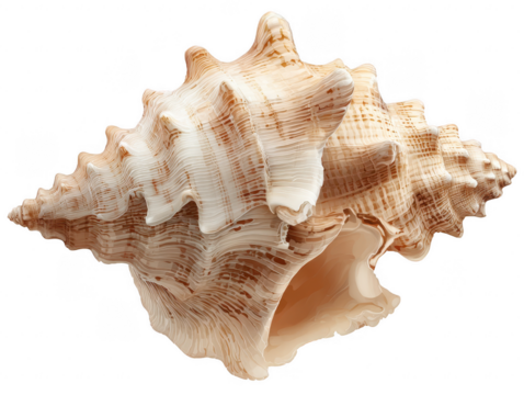 Realistic seashell clipart element on a beach background soft render tranquil ocean environment artistic perspective