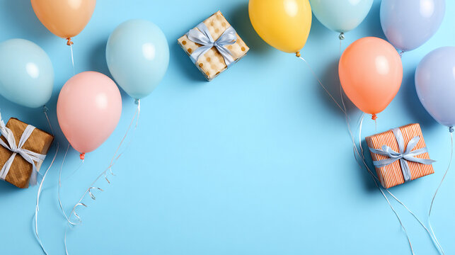 Balloons and gifts set a festive celebration vibe