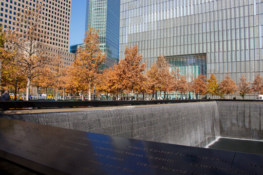 911 memorial pool in Lower Manhattan, Financial District, New York City, USA