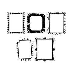 Collection of various decorative picture frames in unique shapes and designs for artistic displays