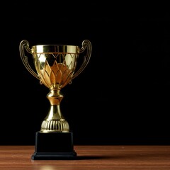 Cheap plastic trophy for last place finisher on a wooden table, emphasizing the failure and poor quality of the reward ,mock ,cheap ,losing