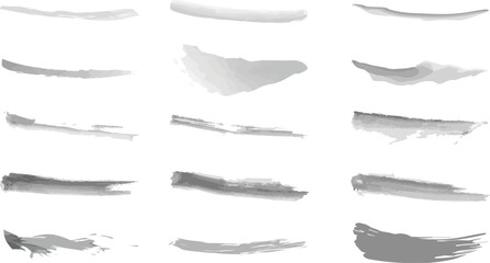 Obraz premium Black Brush Strokes Set — Grunge Paint Texture Collection for Design and Art Projects