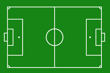 Fototapeta premium soccer football field. Empty soccer field marking on a bright green grass. Vector illustration