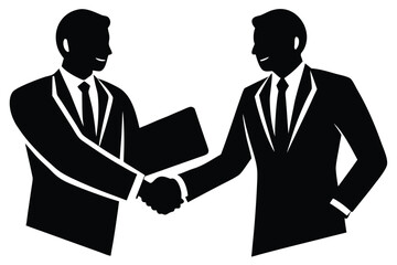 business handshake  vector icon silhouette