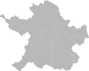 Obraz premium Meath, Ireland – administrative vector map with municipal district boundaries (Web Mercator projection, PPT-compatible & fully editable)