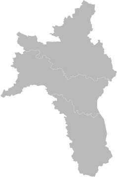 Roscommon, Ireland &ndash; administrative vector map with municipal district boundaries (Web Mercator projection, PPT-compatible & fully editable)