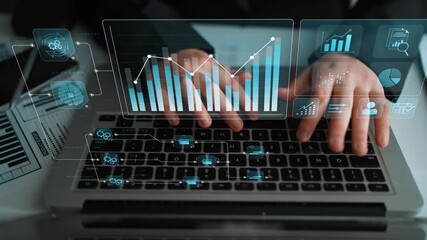 Data flow from database and cloud to processing and analytics dashboards, representing data analysis, automation, insight generation, and digital intelligence Marrow - Powered by Adobe