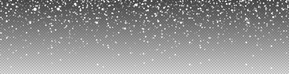Transparent snowfall on checkered background
